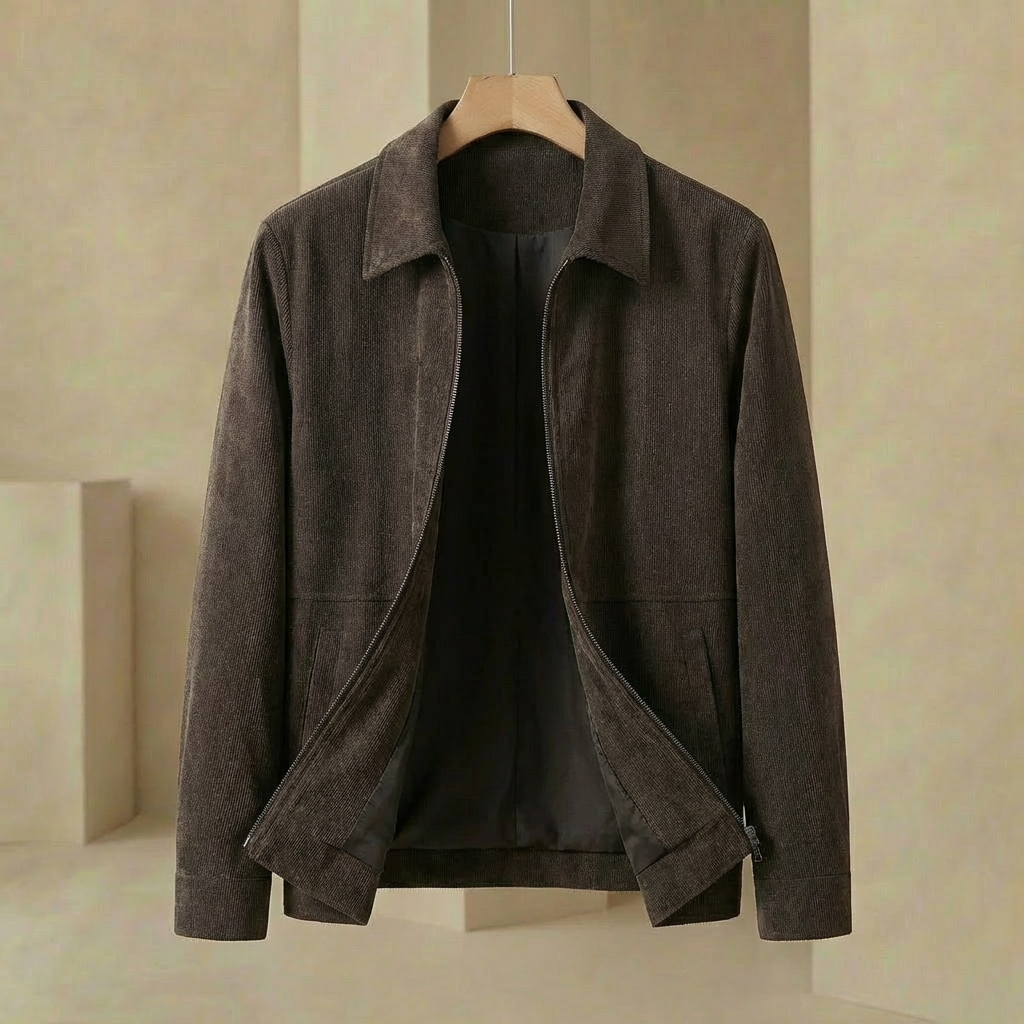 Flint - Men's Woven Rustic Jacket - Lightweight Straight-Fit Stretch Coat