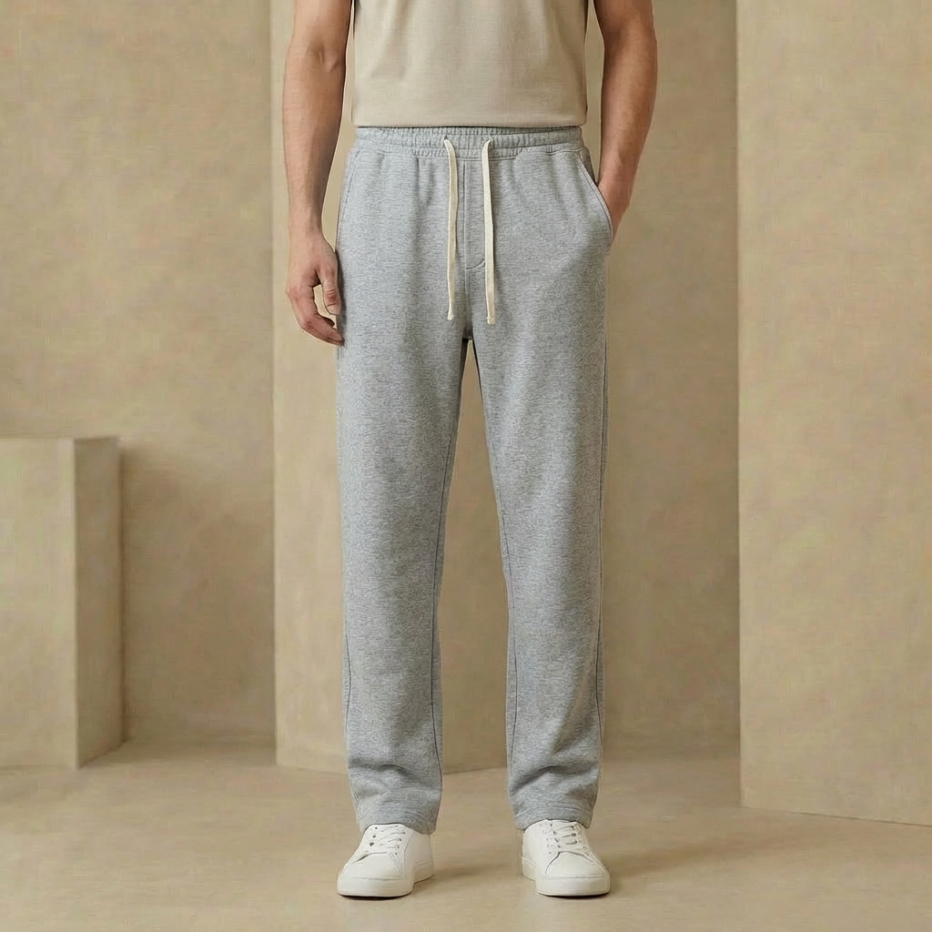 SoHo - Premium Cotton Blend Sweatpants - Relaxed Straight-Leg Lounge Pants