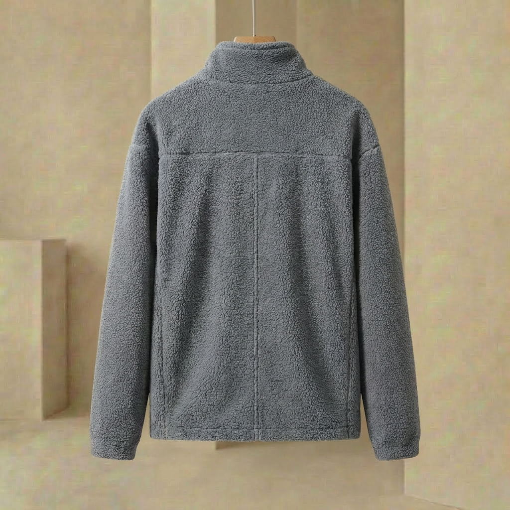 Aspen - Relaxed Fit Full-Zip Fleece Jacket - Premium Mock Neck Thermal Layer