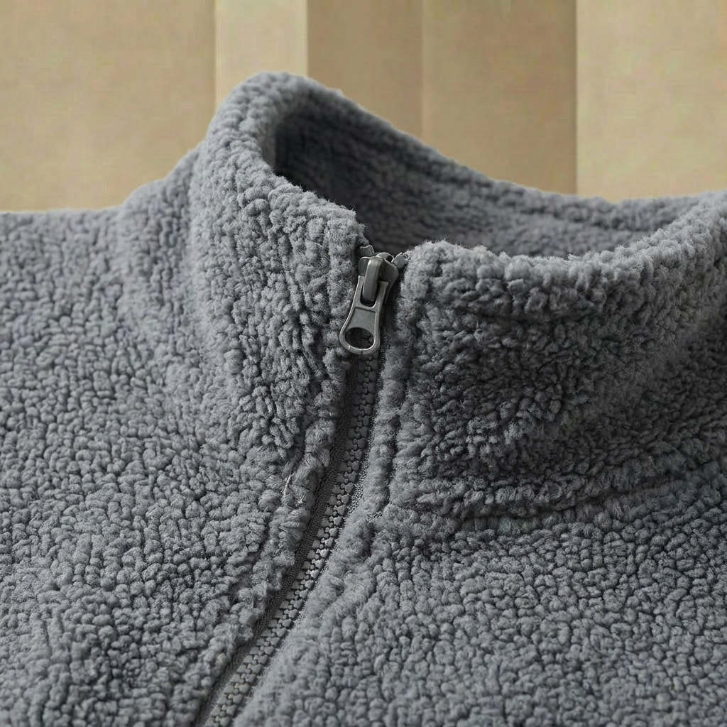Aspen - Relaxed Fit Full-Zip Fleece Jacket - Premium Mock Neck Thermal Layer