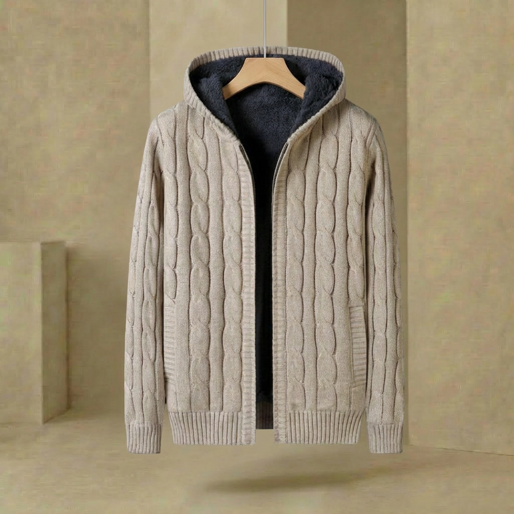 Milano - Fully Wool-Lined Knit Sweater - Premium Hooded Thermal Pullover