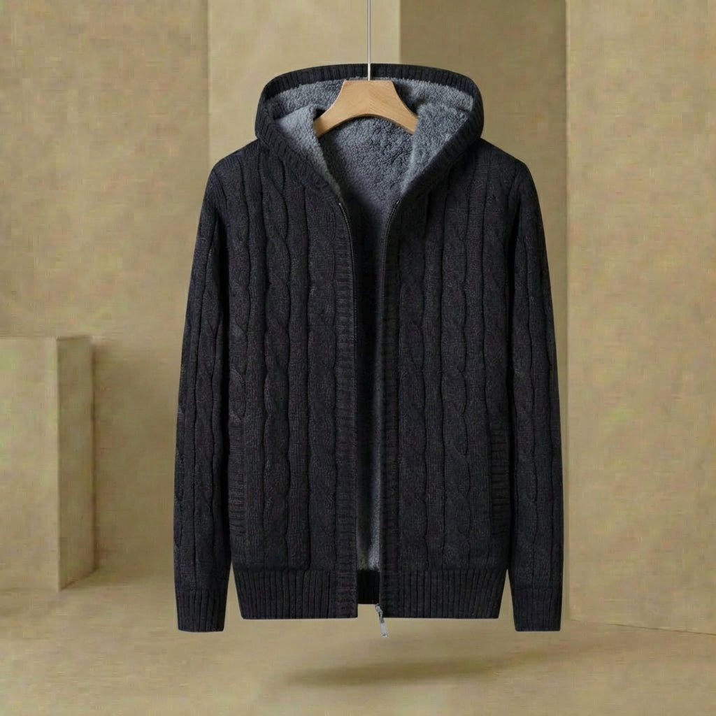 Milano - Fully Wool-Lined Knit Sweater - Premium Hooded Thermal Pullover