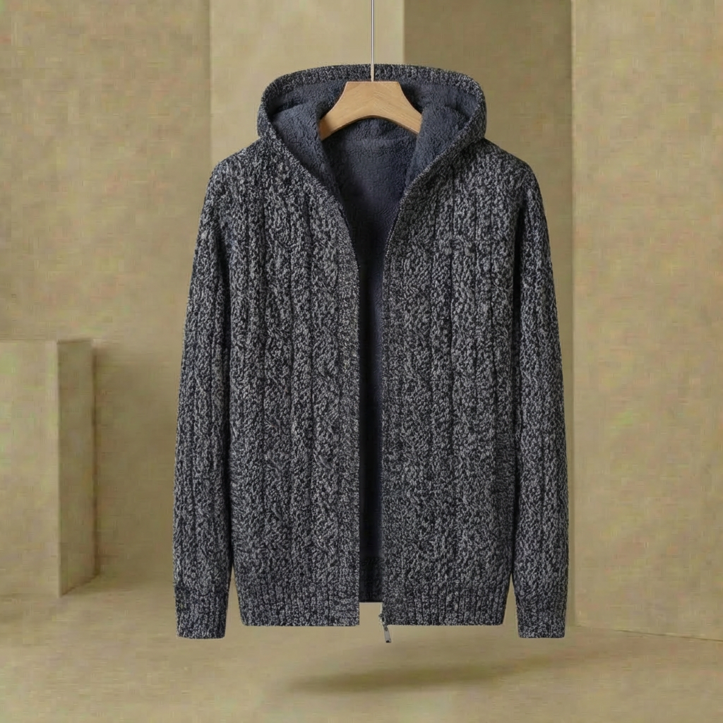 Milano - Fully Wool-Lined Knit Sweater - Premium Hooded Thermal Pullover