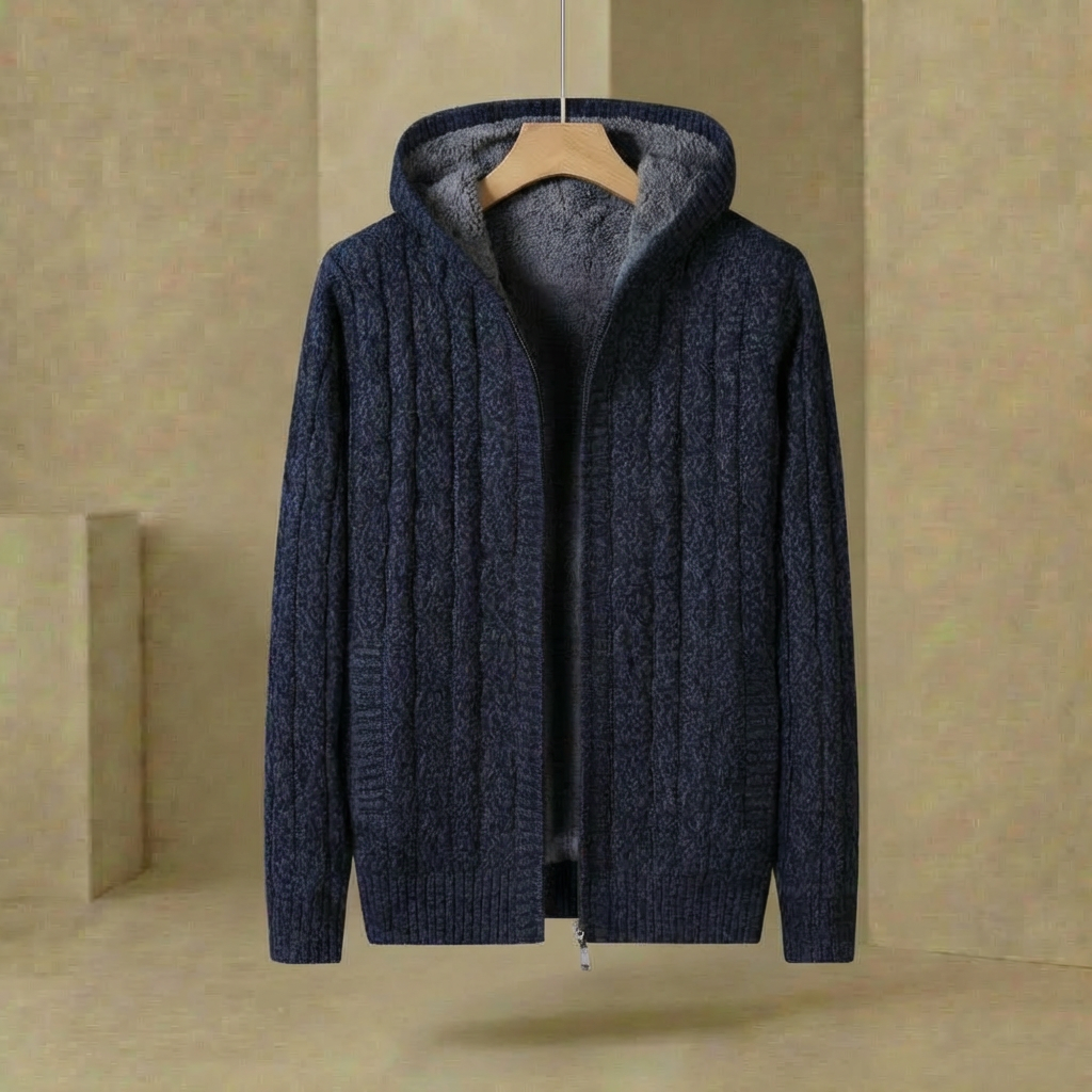Milano - Fully Wool-Lined Knit Sweater - Premium Hooded Thermal Pullover