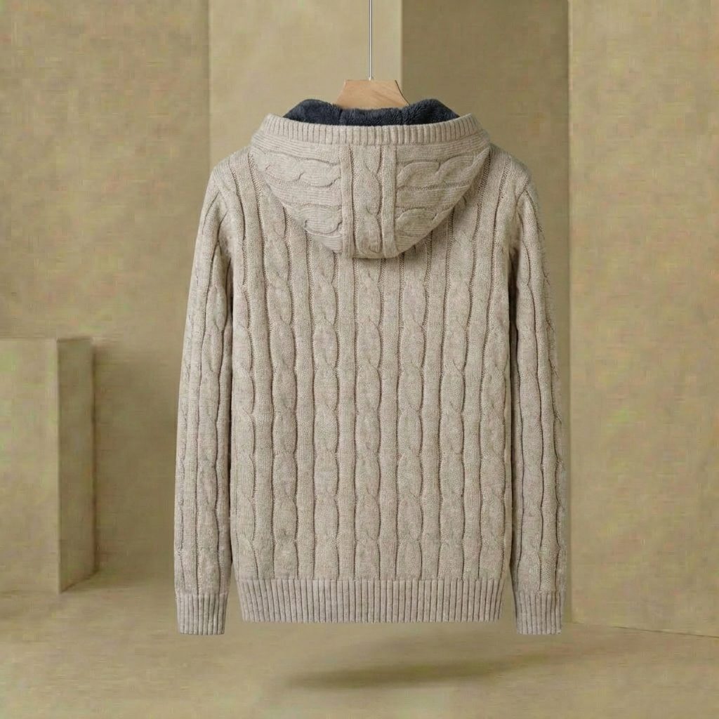 Milano - Fully Wool-Lined Knit Sweater - Premium Hooded Thermal Pullover