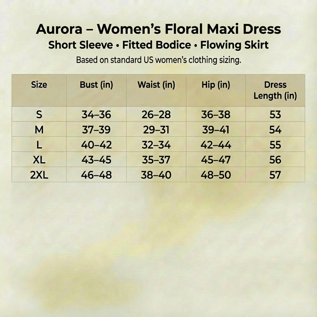 Aurora - Women's Floral Maxi Dress - Short Sleeve Fitted Bodice Flowing Skirt
