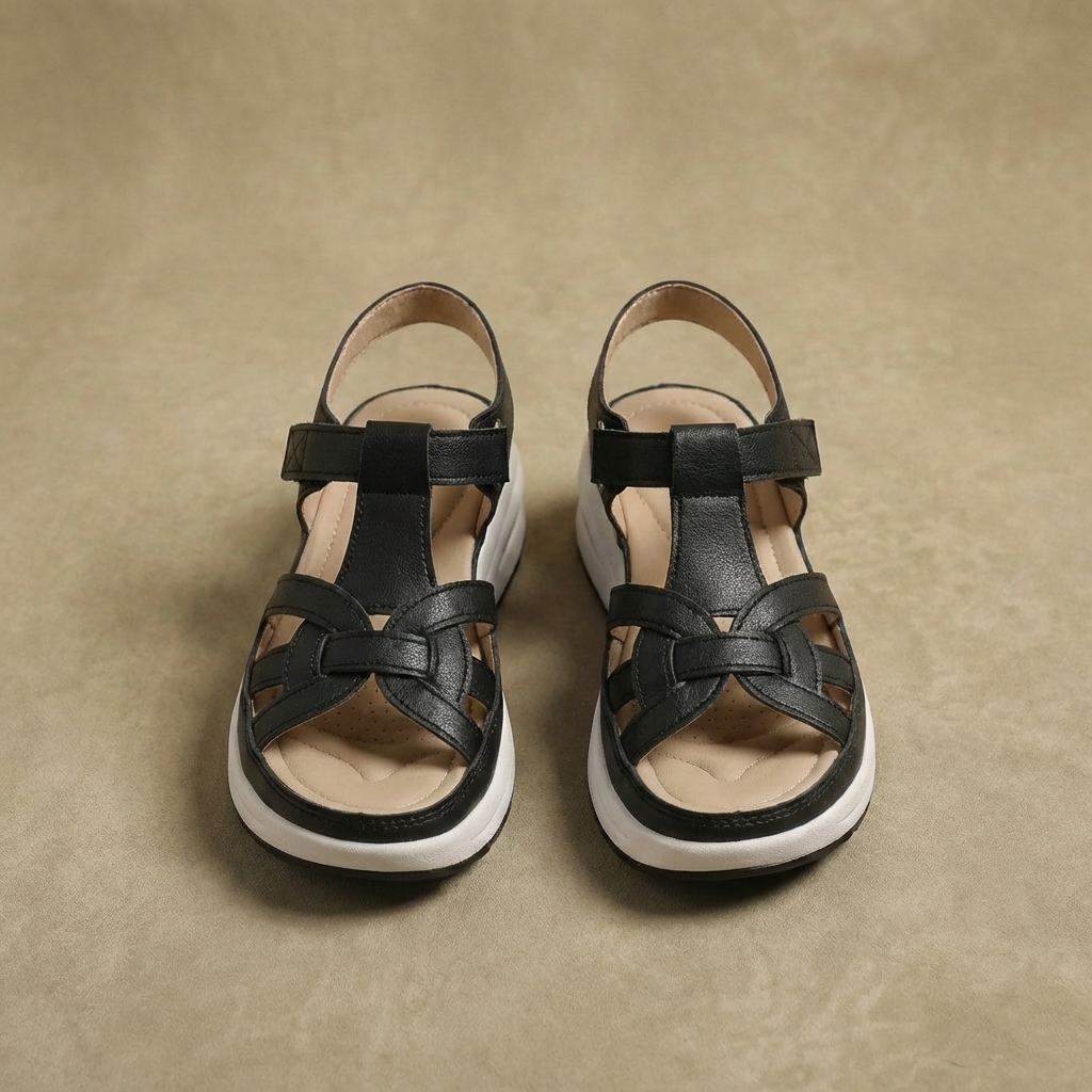 Arlo - Women's Cushioned Walking Sandals - Closed-Toe Platform Slides