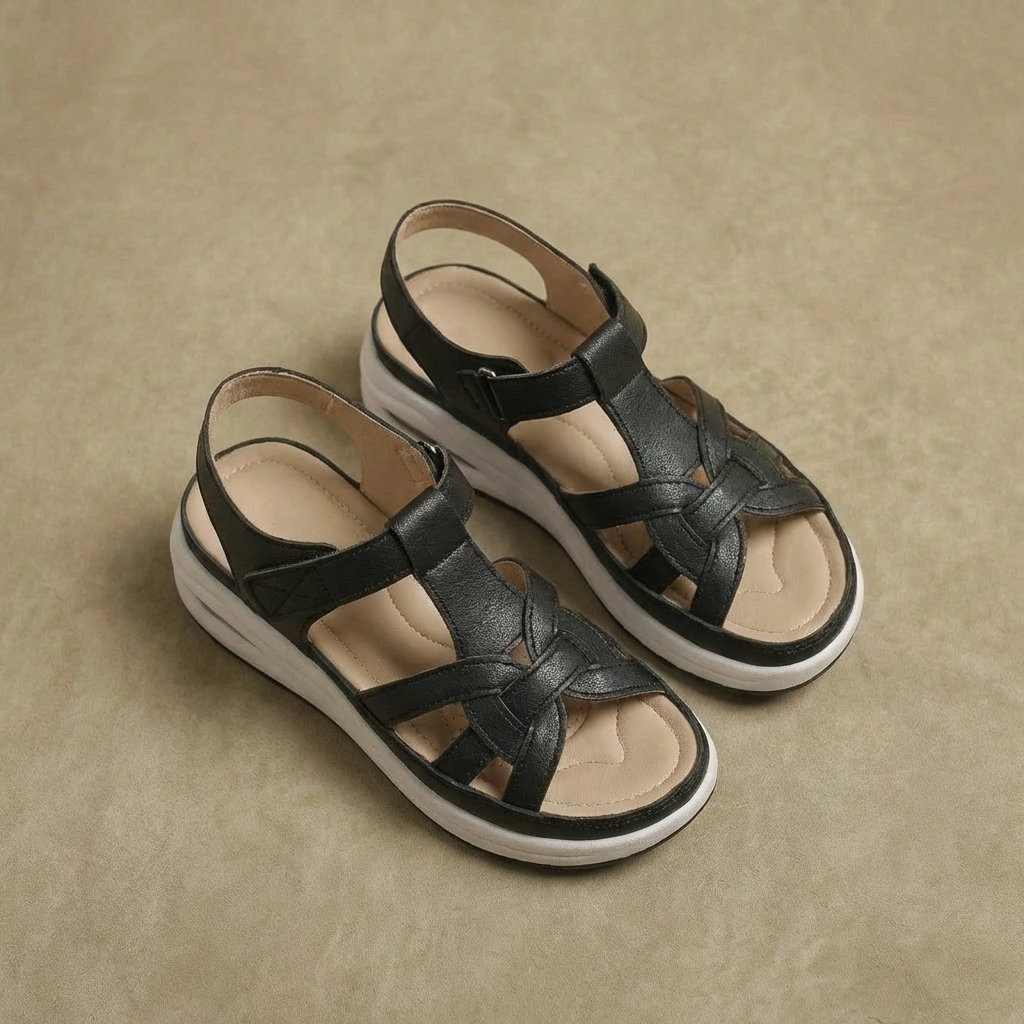 Arlo - Women's Cushioned Walking Sandals - Closed-Toe Platform Slides