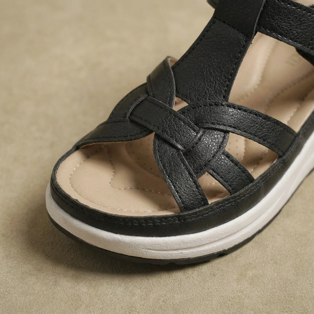 Arlo - Women's Cushioned Walking Sandals - Closed-Toe Platform Slides