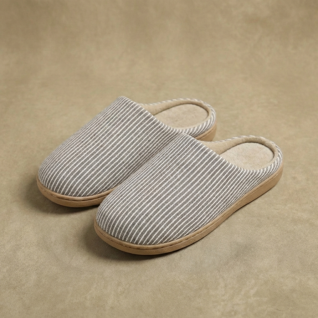 Maya - Ultra-Soft Cotton House Slippers - Non-Slip Cushioned EVA Foam Slides