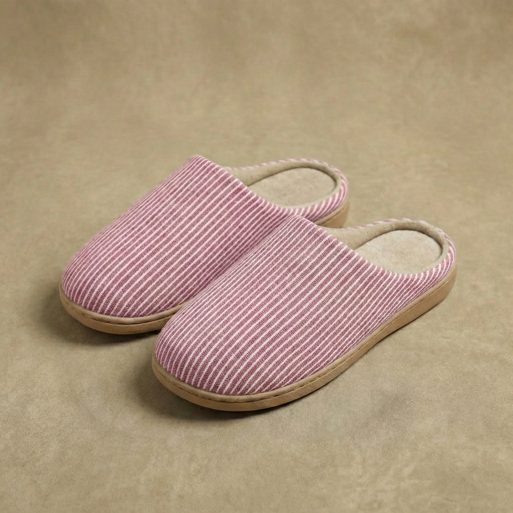 Maya - Ultra-Soft Cotton House Slippers - Non-Slip Cushioned EVA Foam Slides