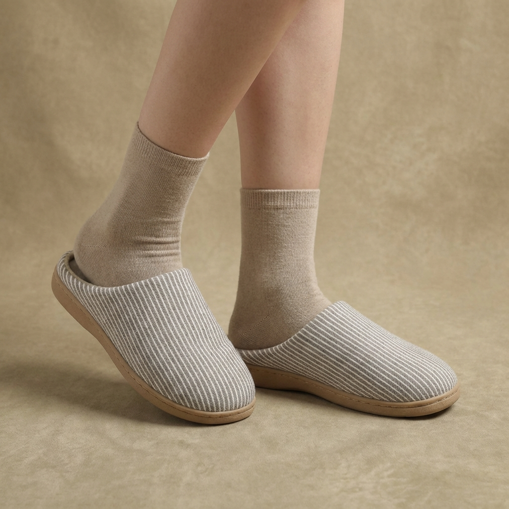 Maya - Ultra-Soft Cotton House Slippers - Non-Slip Cushioned EVA Foam Slides