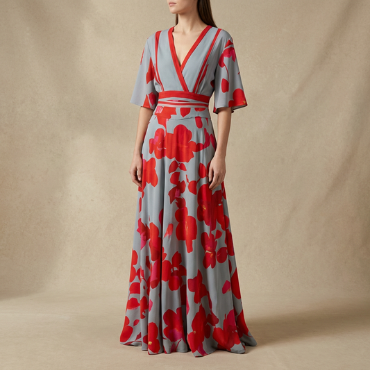 Juniper - Women's Floral Maxi Dress - Elegant Flowing Evening & Occasion Gown
