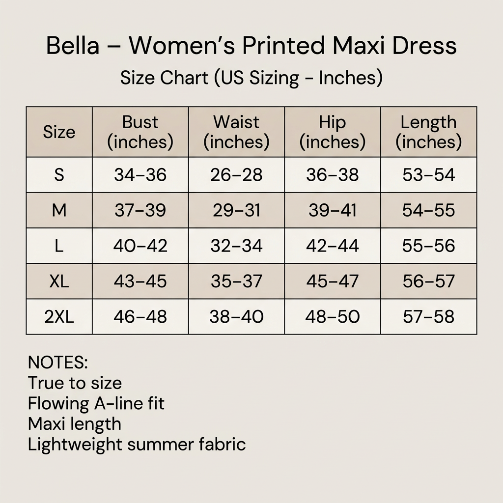 Bella - Women's Printed Maxi Dress - Flowing A-Line Sleeveless Summer Gown