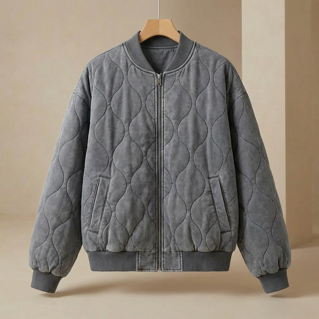 Maddie - Oversized Quilted Bomber Jacket - Lightweight Padded Streetwear Coat