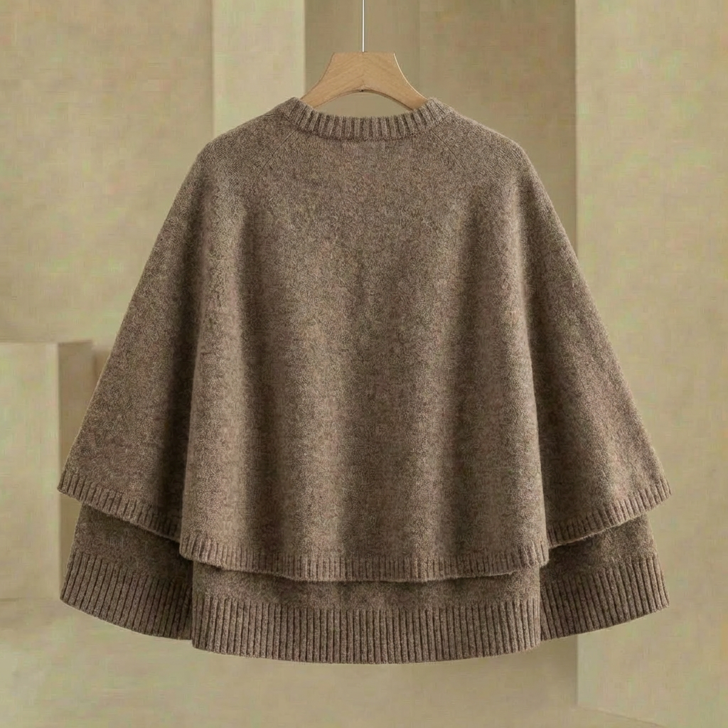 Mia - Women's Short Cape Cardigan - Button-Front Lightweight Layering Wrap