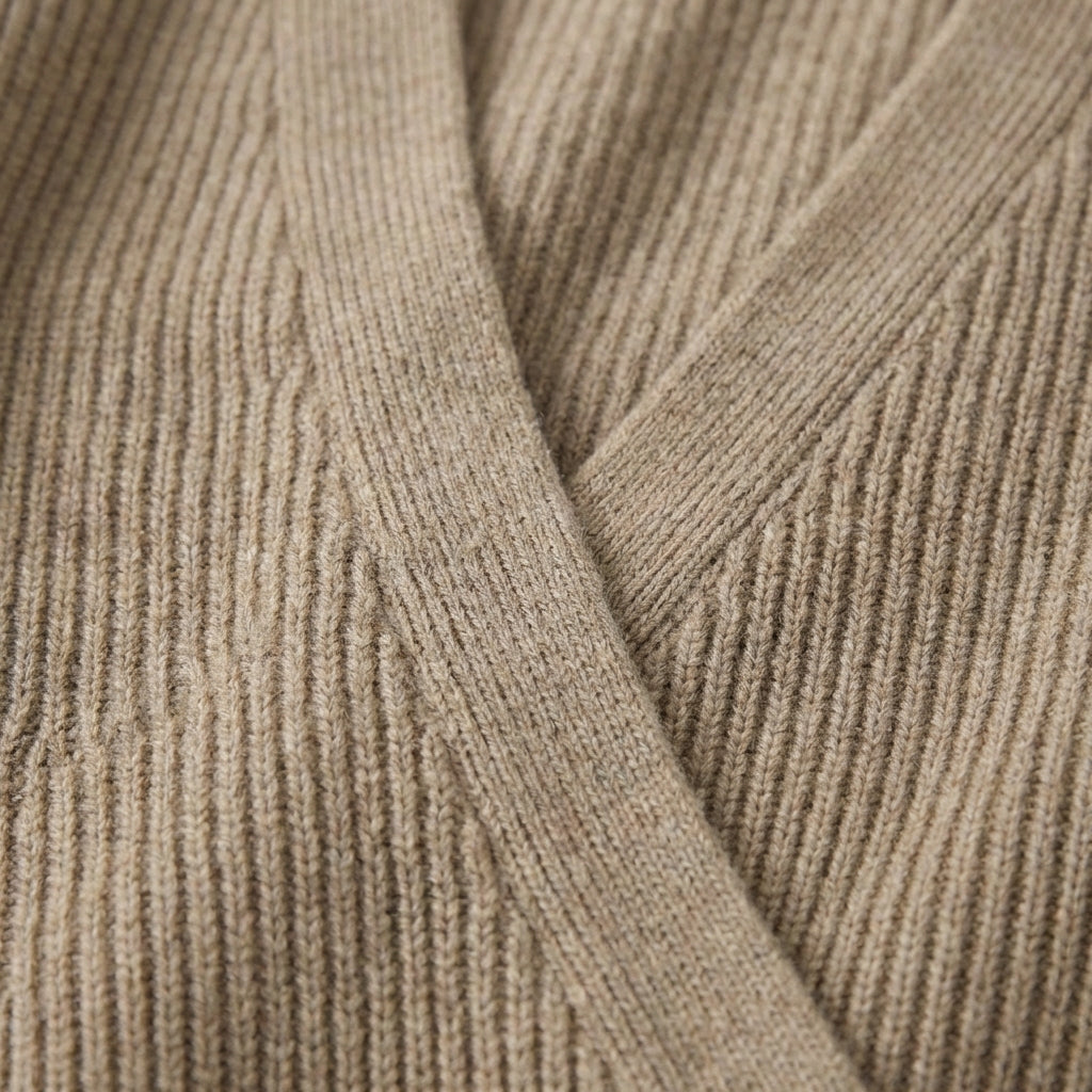 Emma - Women's Ribbed Wrap Sweater - Relaxed Fit V-Neck Hip-Length Pullover