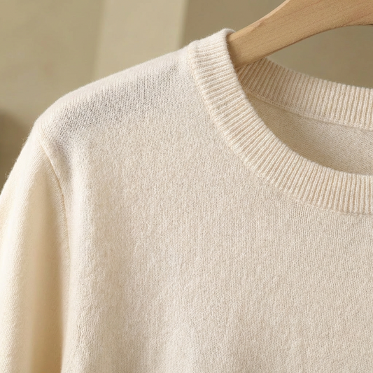 Julian - Men's Pure Knitted Shirt - Luxury Short Sleeve Crewneck Sweater