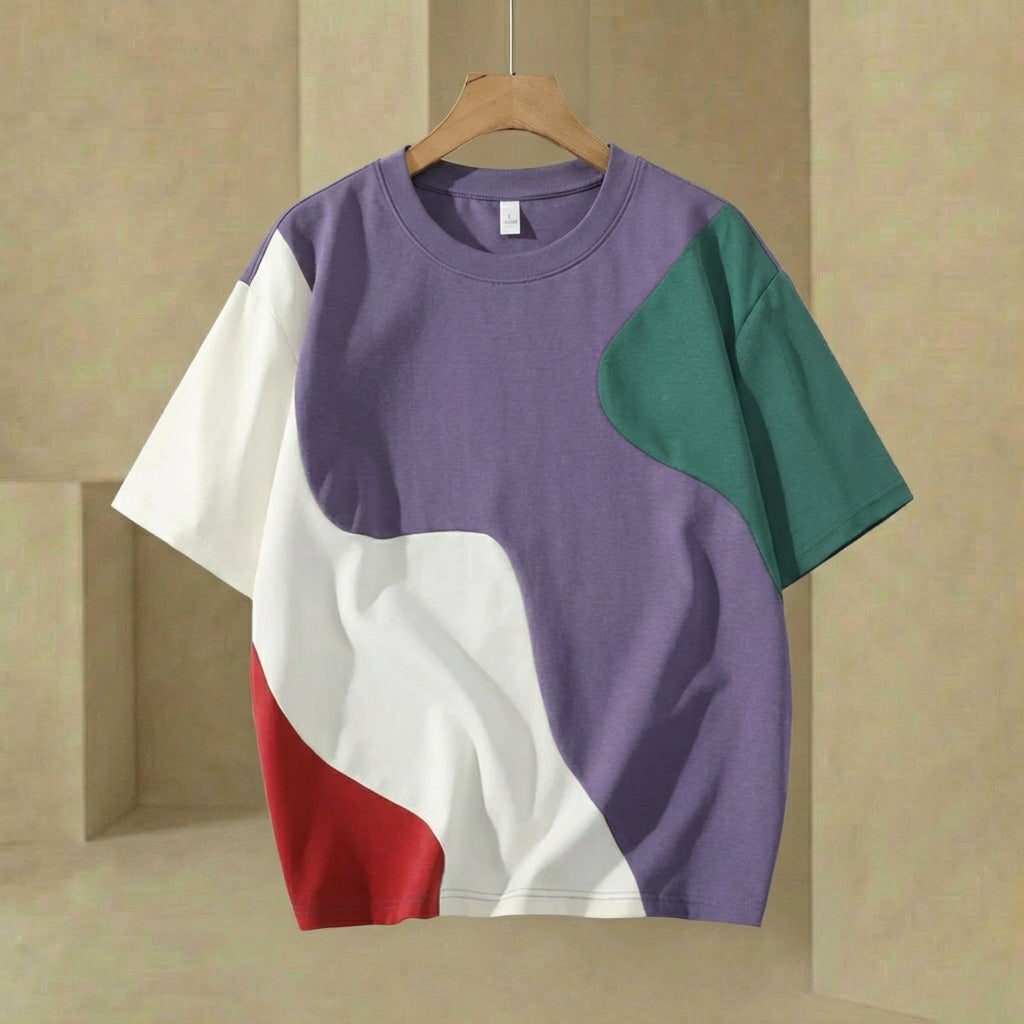Noah - Men's Color-Block T-Shirt - Breathable Crew-Neck Summer Tee
