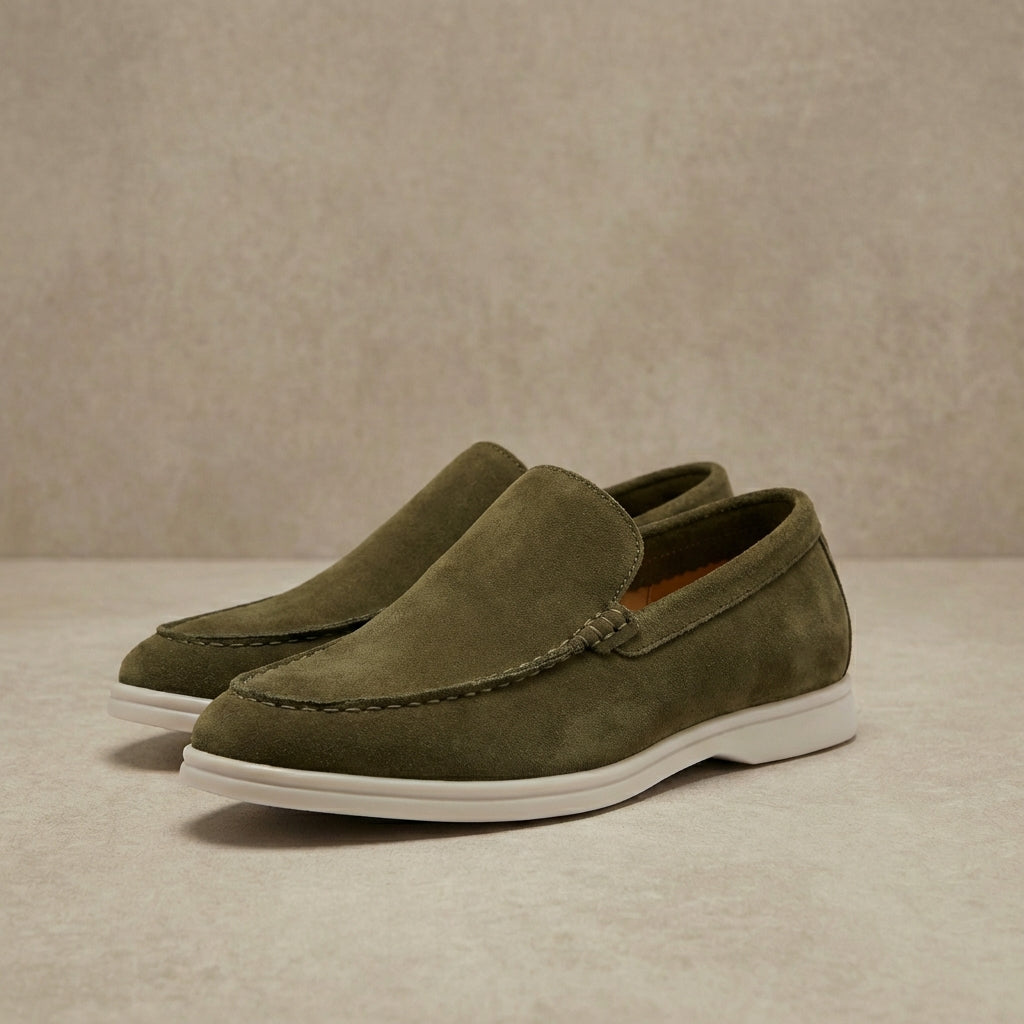 Owen - Men's Premium Suede Loafers - Soft Nubuck Leather Slip-On Shoes