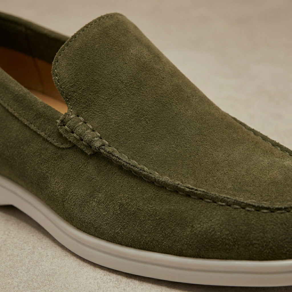 Owen - Men's Premium Suede Loafers - Soft Nubuck Leather Slip-On Shoes