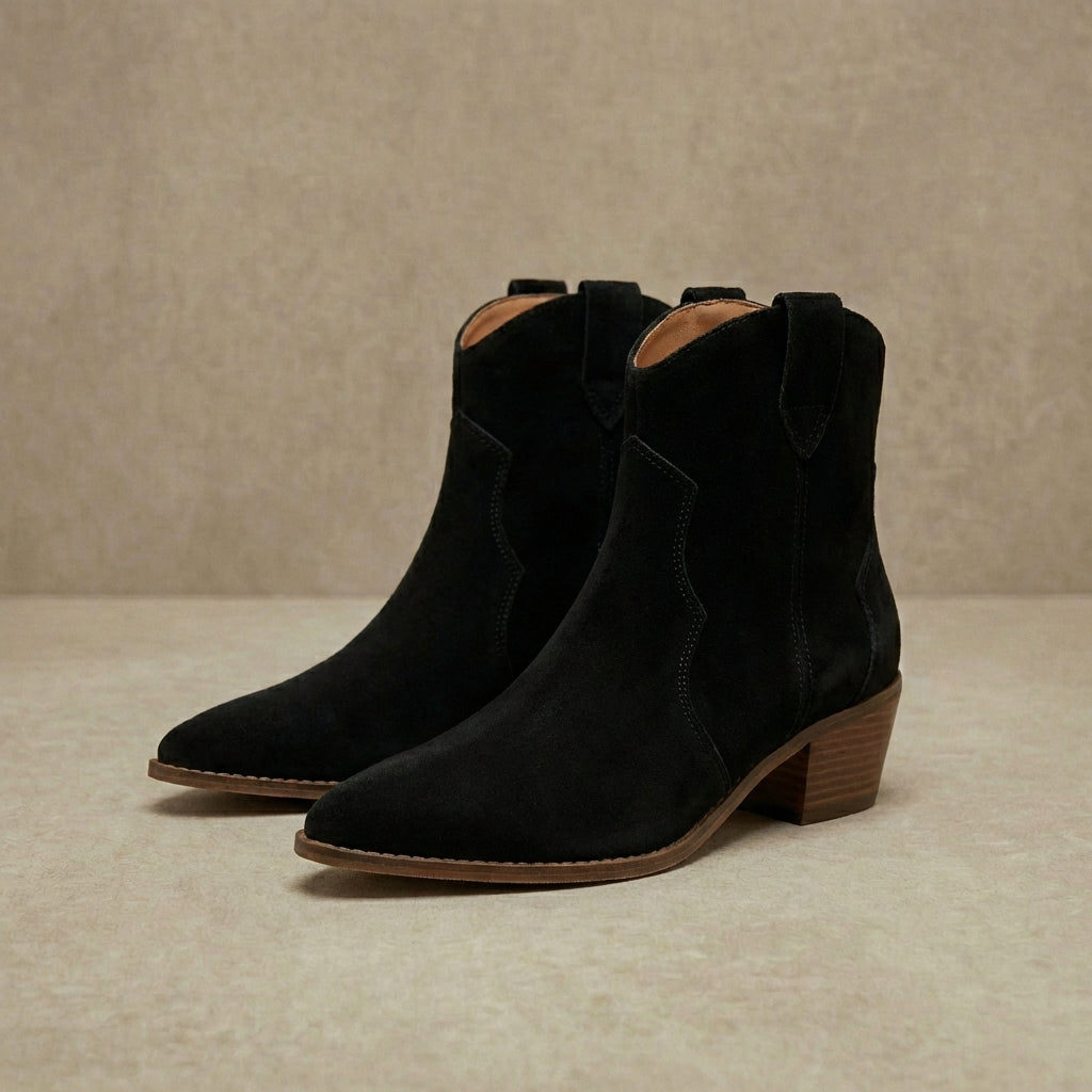 Sadie - Women's Suede Chelsea Boots - Western-Style Ankle Boots with Cushioned Sole