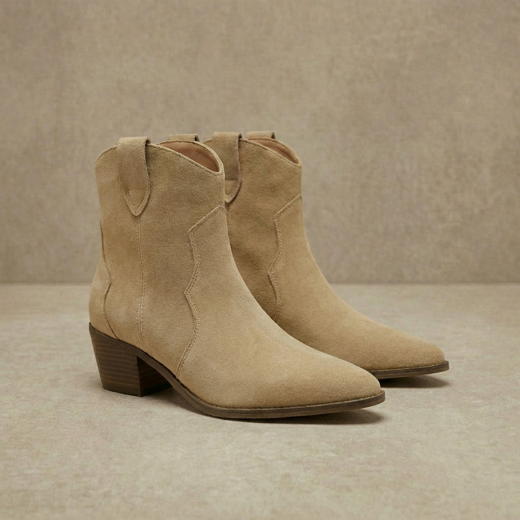 Sadie - Women's Suede Chelsea Boots - Western-Style Ankle Boots with Cushioned Sole
