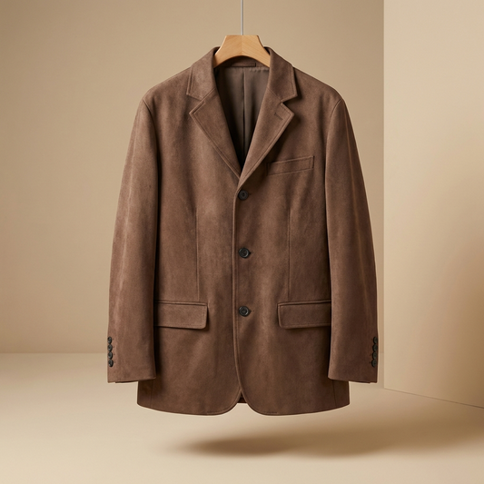 Sienna - Relaxed Faux-Suede Blazer - Double-Breasted Luxury Jacket