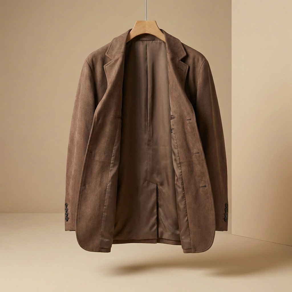 Sienna - Relaxed Faux-Suede Blazer - Double-Breasted Luxury Jacket