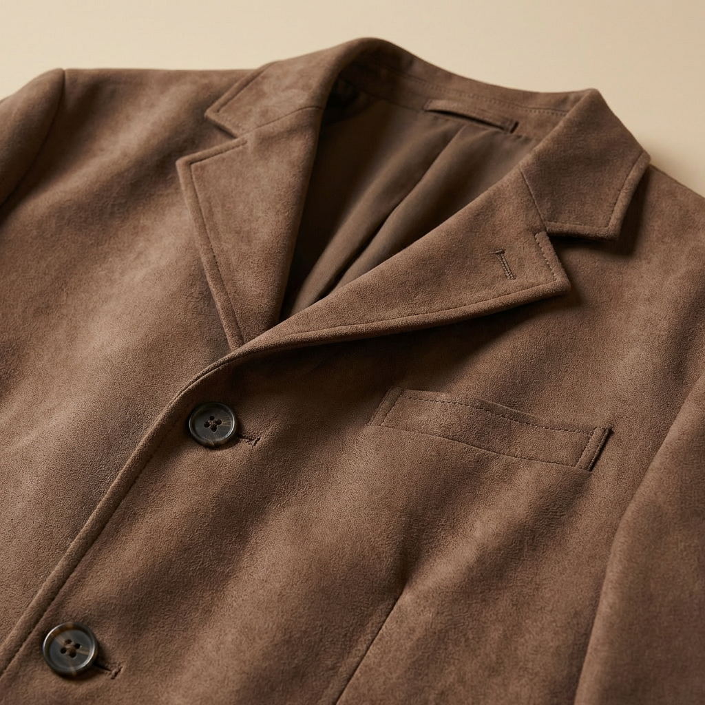 Sienna - Relaxed Faux-Suede Blazer - Double-Breasted Luxury Jacket