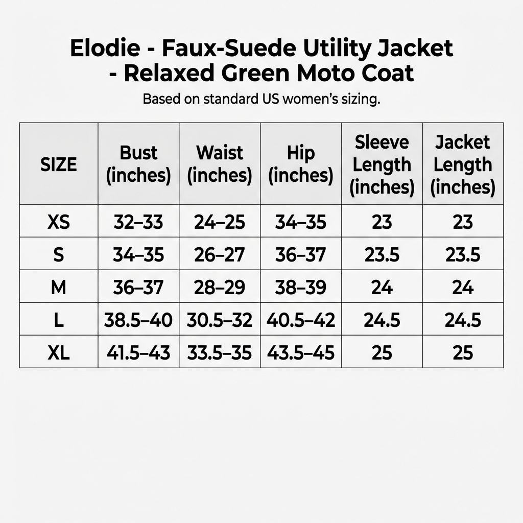 Elodie - Faux-Suede Utility Jacket - Relaxed Green Moto Coat