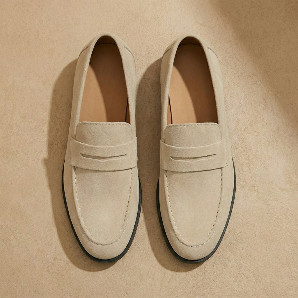 Enzo - Men’s Suede Penny Loafers