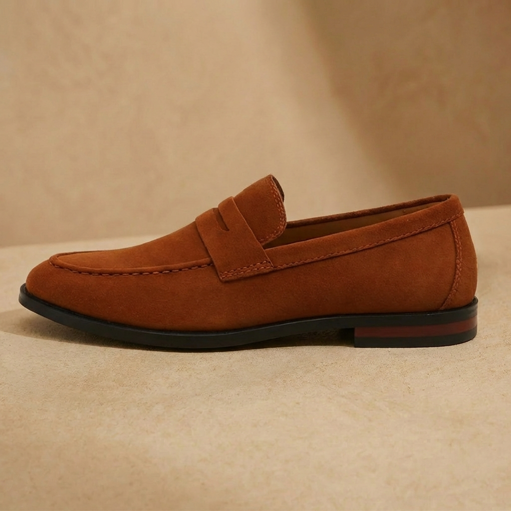 Enzo - Men’s Suede Penny Loafers