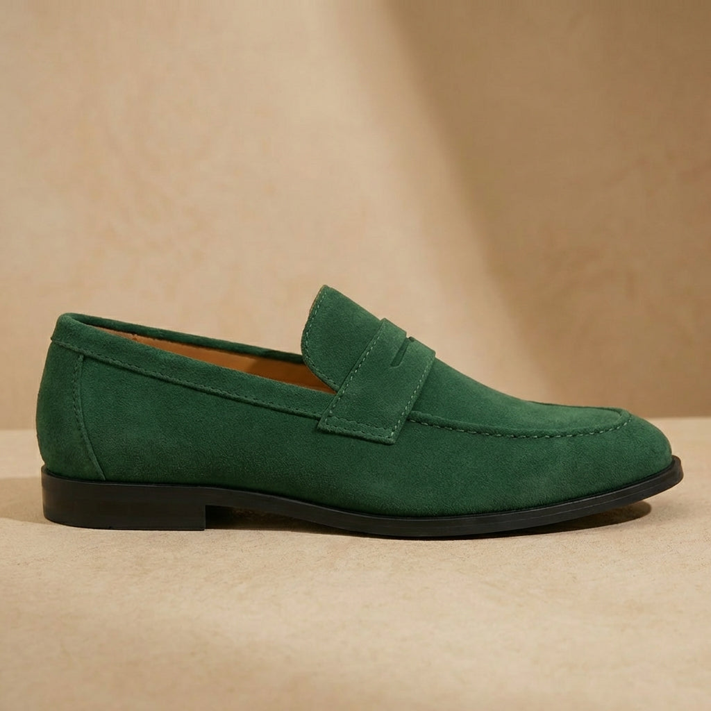 Enzo - Men’s Suede Penny Loafers