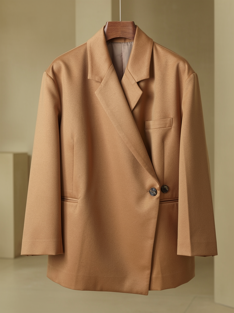 Aubrey - Oversized Wool-Blend Wrap Blazer