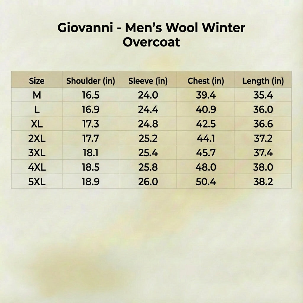 Giovanni - Men’s Wool Winter Overcoat