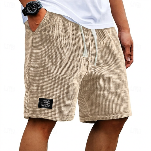 Casual Waffle Summer Shorts - Breathable Lightweight Lounge Shorts
