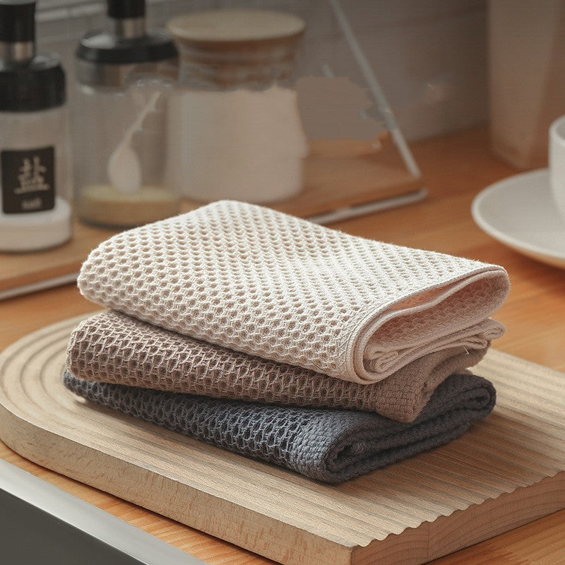 Waffle-Texture Kitchen Hand Towels