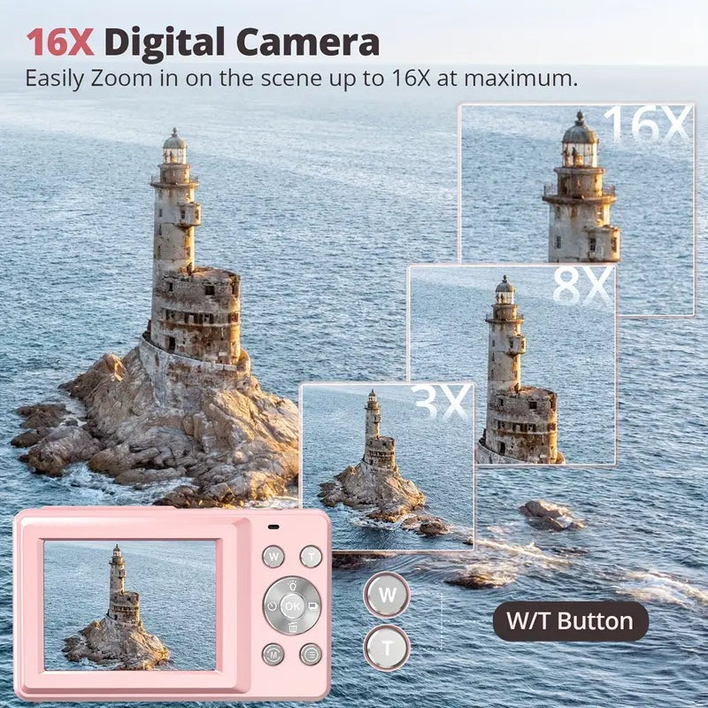 Compact Retro Digital Camera - 1080p Vintage Travel Photo Cam