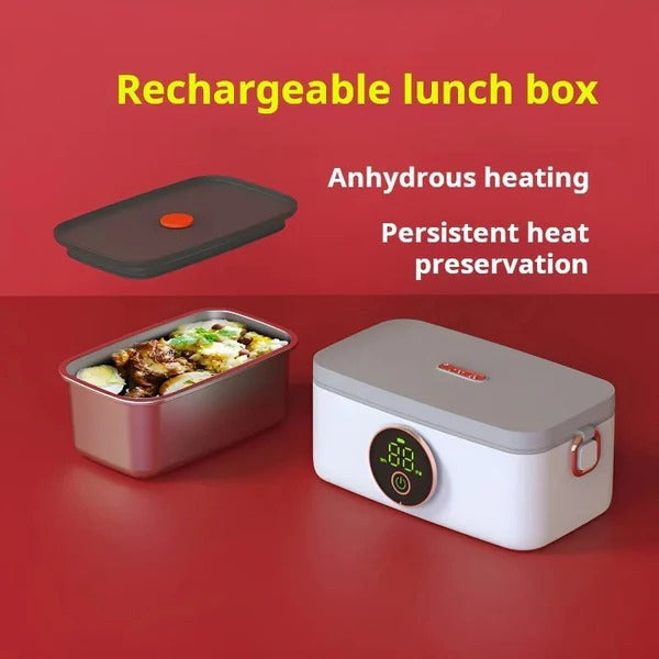 Wireless Heated Lunch Box - Portable Rechargeable Food Warmer