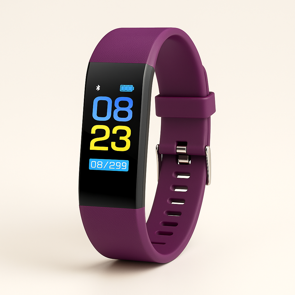 Senior Fitness Tracker Watch - Heart Rate Blood Pressure LED Band
