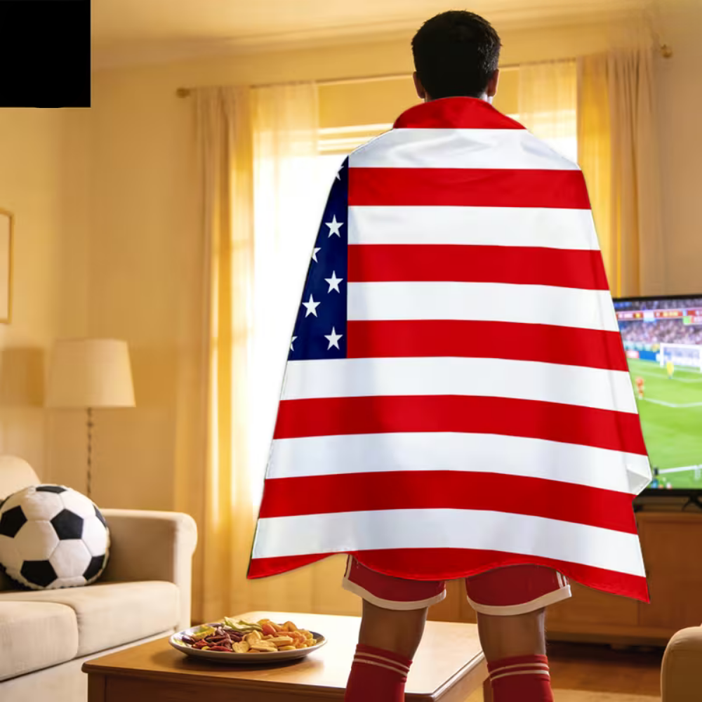 World Cup USA Flag Cape - Soccer Supporter Wearable Stadium Banner