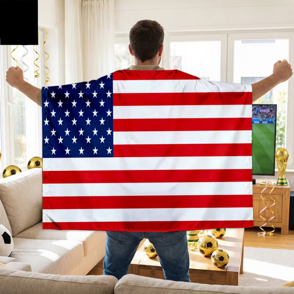 World Cup USA Flag Cape - Soccer Supporter Wearable Stadium Banner