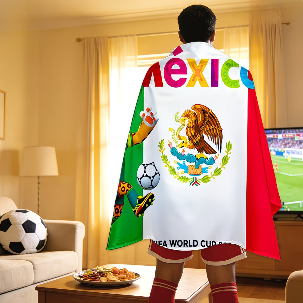Mexico Fan Cape World Cup Soccer Banner - Wearable Supporter Flag