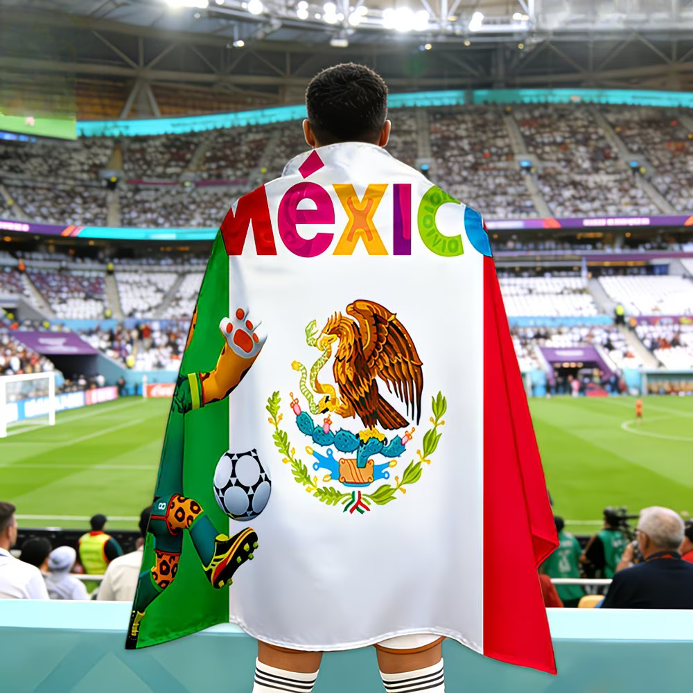Mexico Fan Cape World Cup Soccer Banner - Wearable Supporter Flag