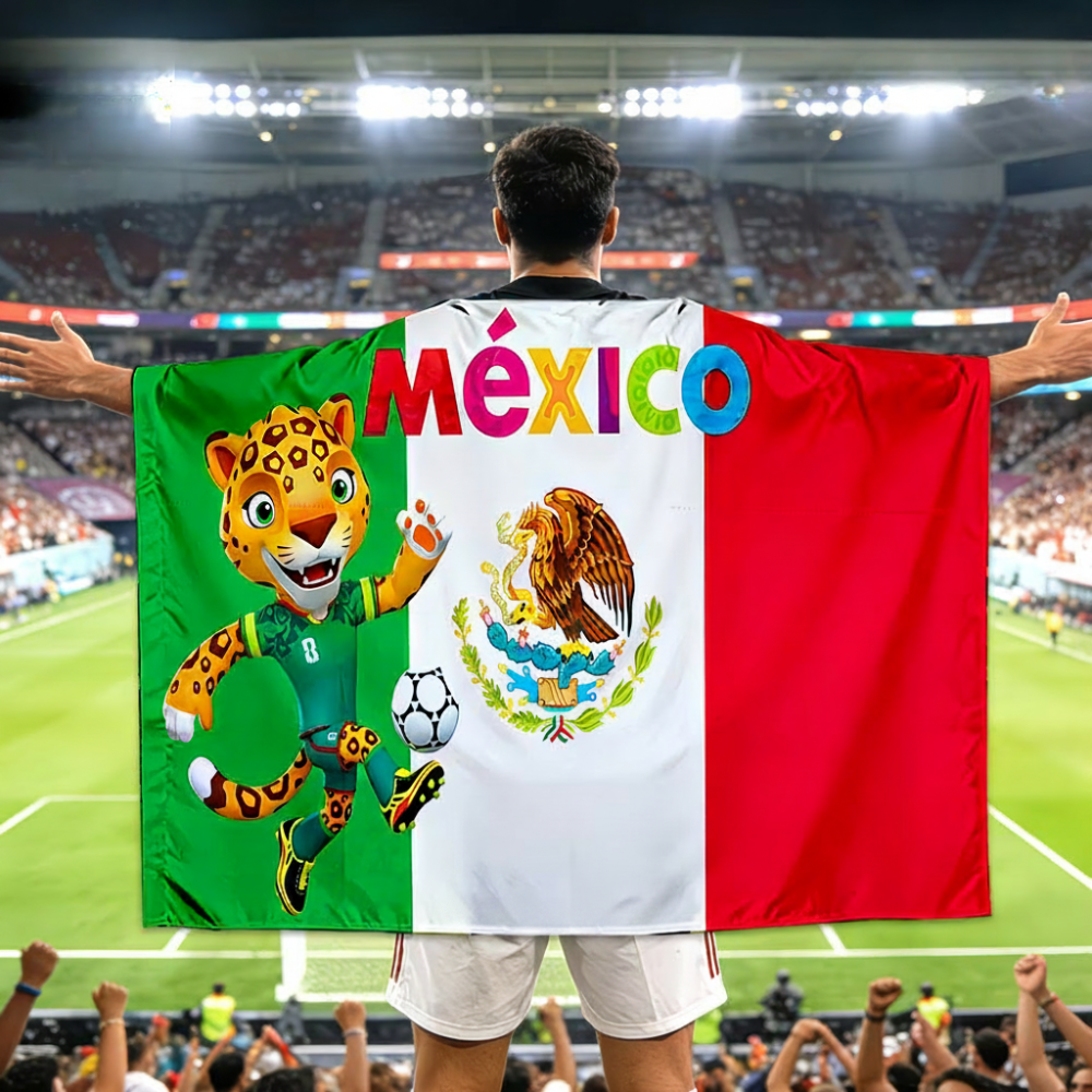 Mexico Fan Cape World Cup Soccer Banner - Wearable Supporter Flag