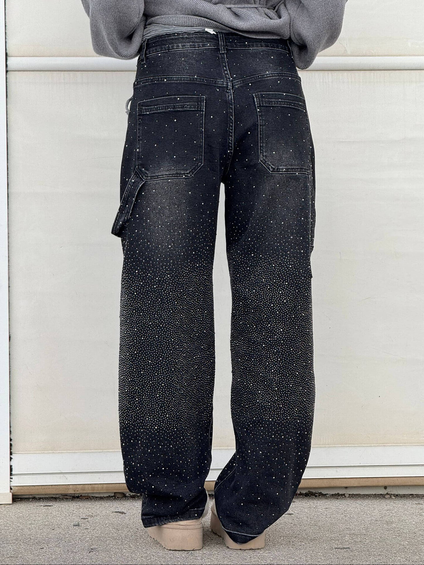 Women’s Baggy Sparkle Jeans – Relaxed Fit Denim with Subtle Shine