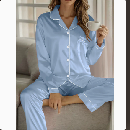 Women’s Satin Pajama Set – Luxury 2-Piece Sleepwear