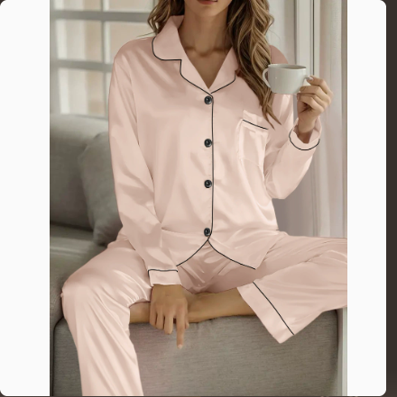 Women’s Satin Pajama Set – Luxury 2-Piece Sleepwear