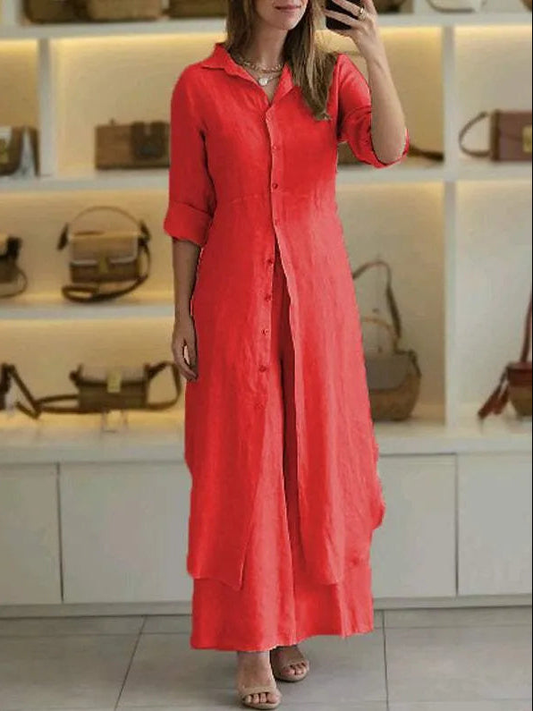 Women’s Linen 2-Piece Set – Breathable Summer Outfit